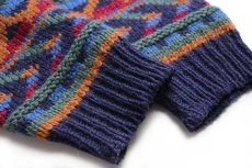 画像6: スコットランド製 MOFFAT Woollens 総柄 ウールニット セーター XL (6)