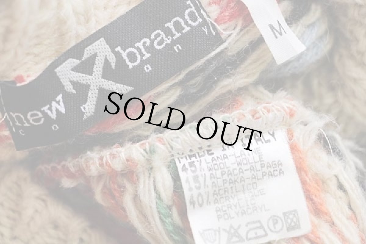 画像4: イタリア製 new brand フォークロア柄 モックネック ウール×アルパカ×アクリルニット セーター M (4)