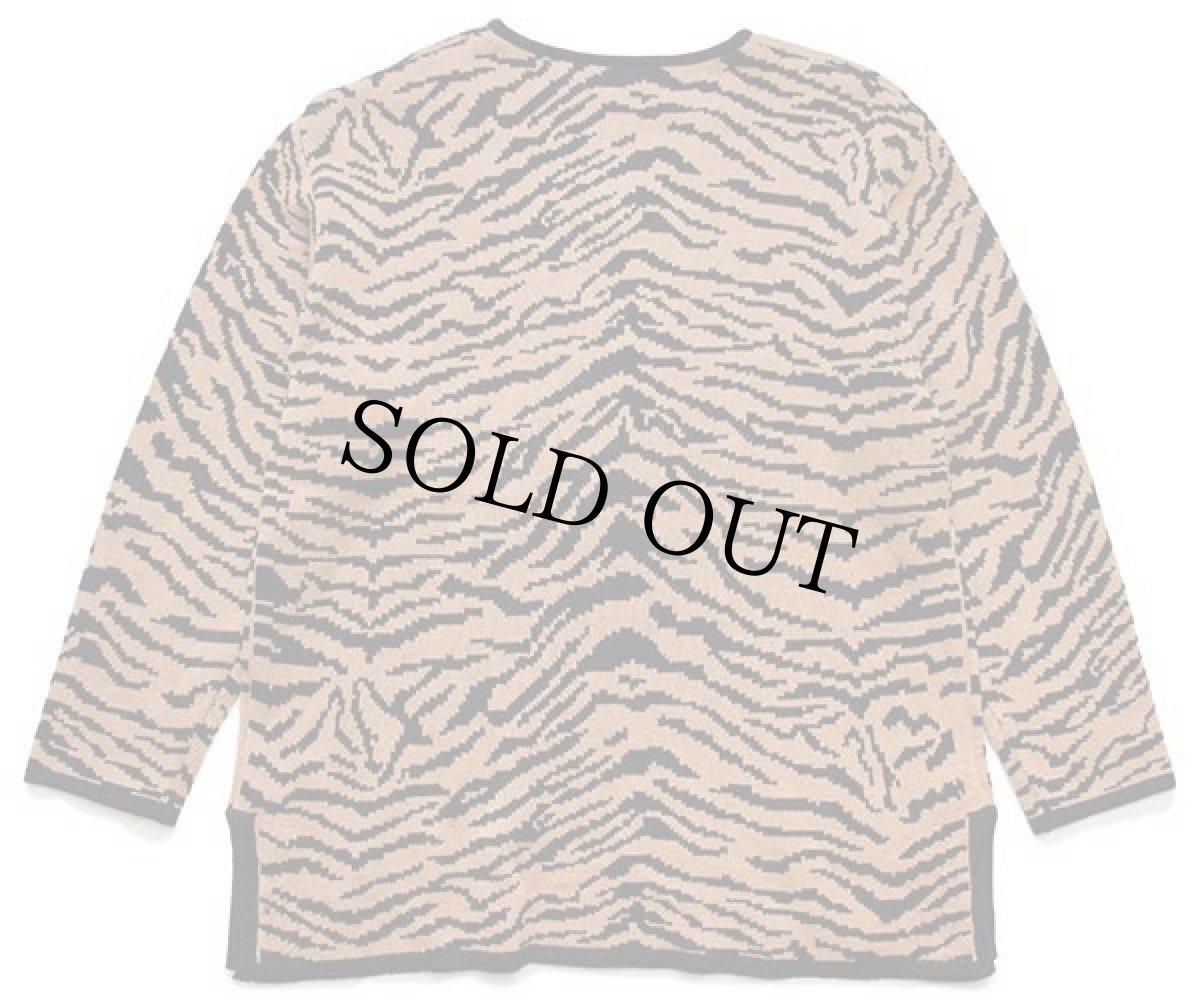 画像2: 90s Kathie Lee タイガー柄 Vネック アクリルニット セーター L-L (2)