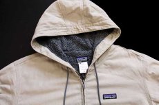 画像3: patagoniaパタゴニア フリースライナー オーガニックコットン ラインド キャンバス フーディー ベージュ M★焚火ジャケット (3)