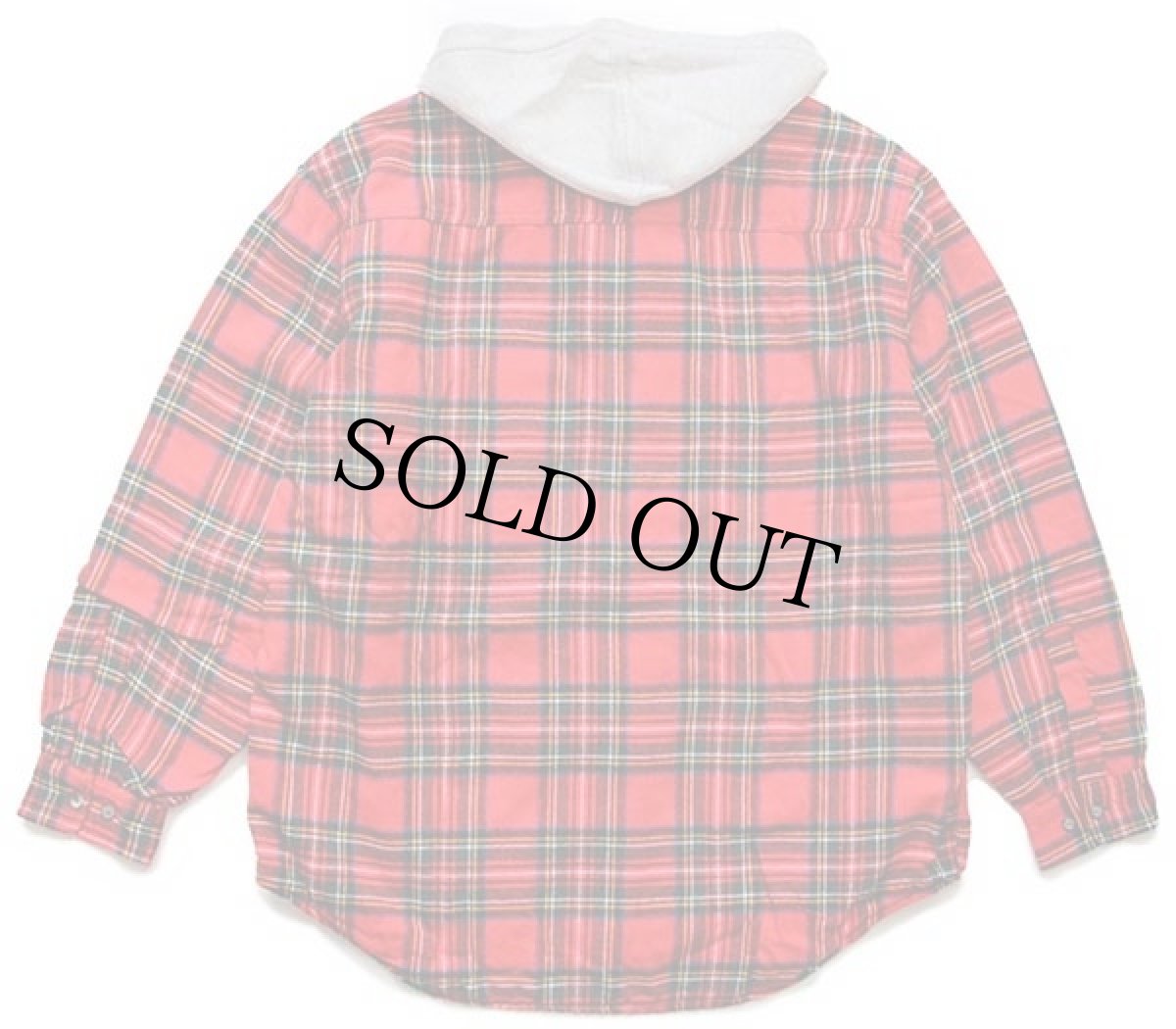 画像2: 90s イタリア製 ENERGIE タータンチェック キルティングライナー ウール混 シャツパーカー XL (2)