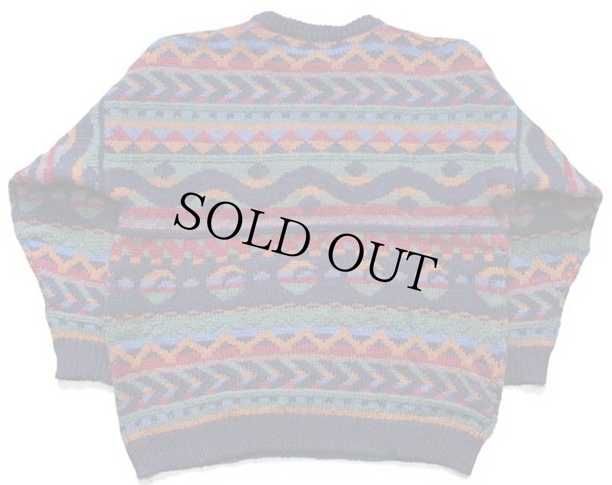 画像2: スコットランド製 MOFFAT Woollens 総柄 ウールニット セーター XL (2)