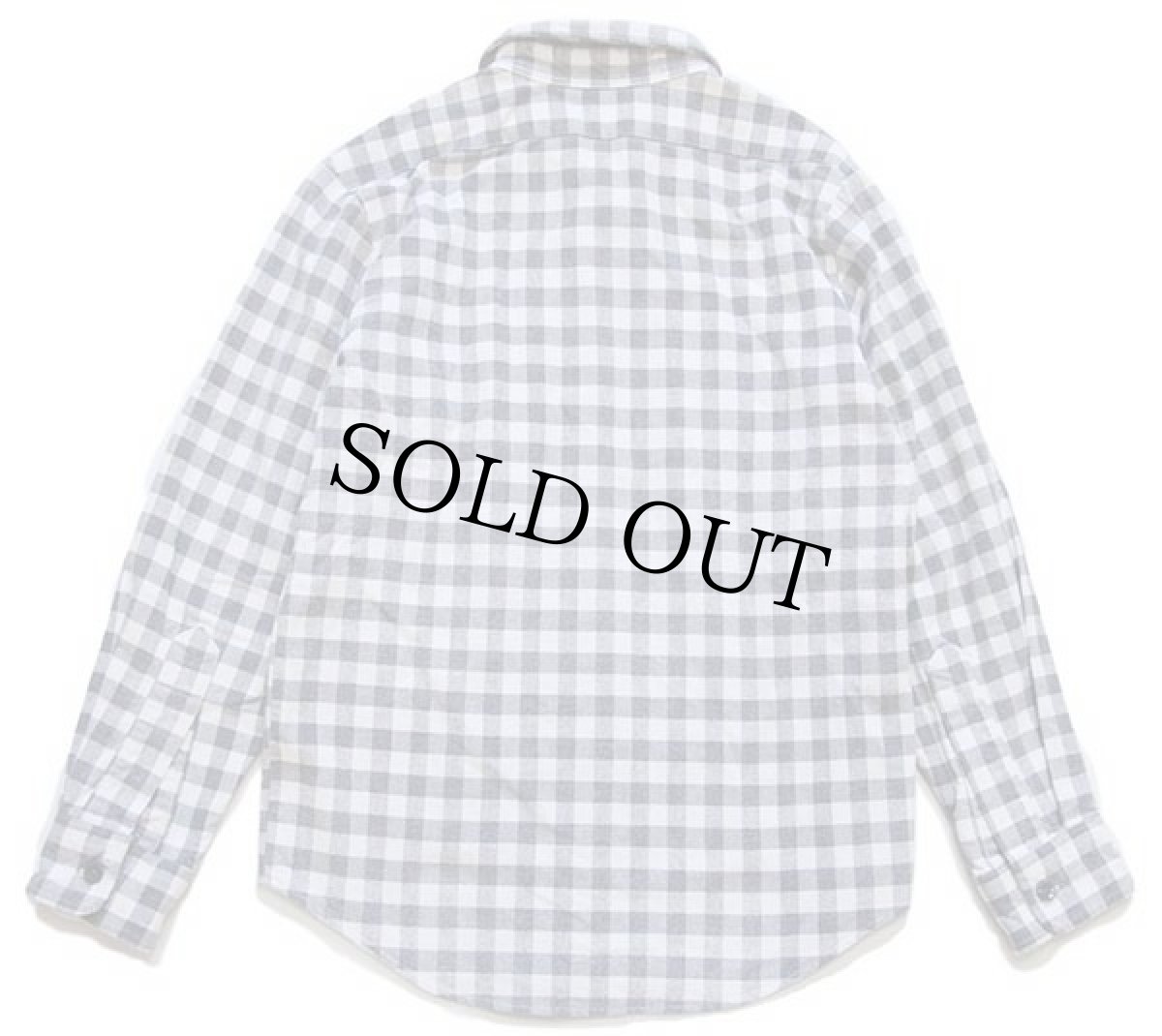 画像2: リサイズ★80s USA製 L.L.Bean ギンガムチェック コットン シャモアクロスシャツ グレー×白 (2)