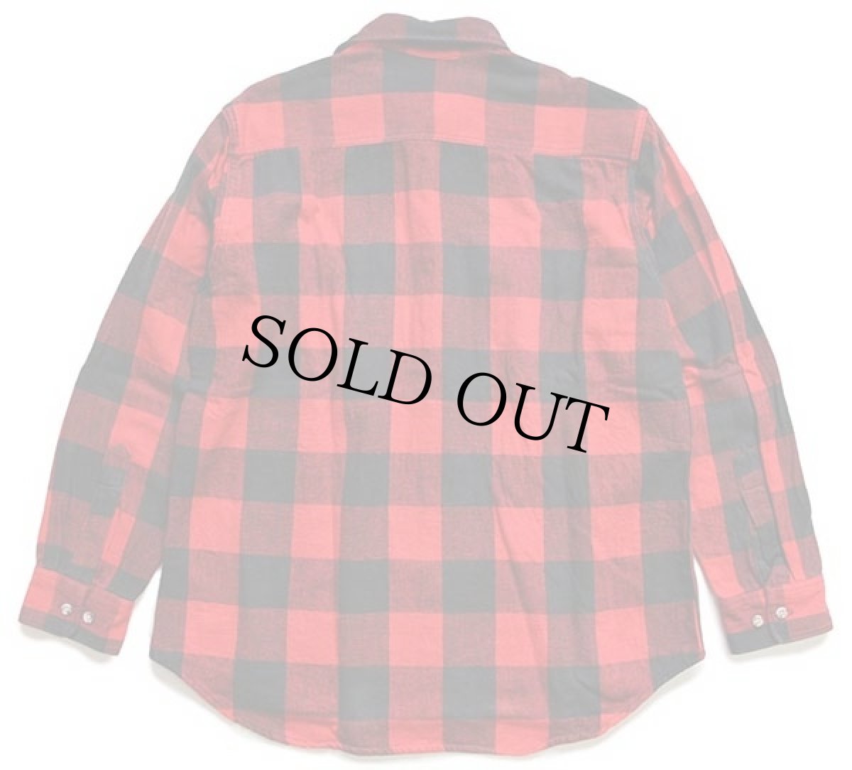 画像2: 80s USA製 EddieBauerエディーバウアー バッファローチェック コットン ネルシャツ 赤×黒 L (2)