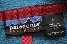 画像4: 90s USA製 patagoniaパタゴニア シンチラ フリース スナップT ダークティール M (4)