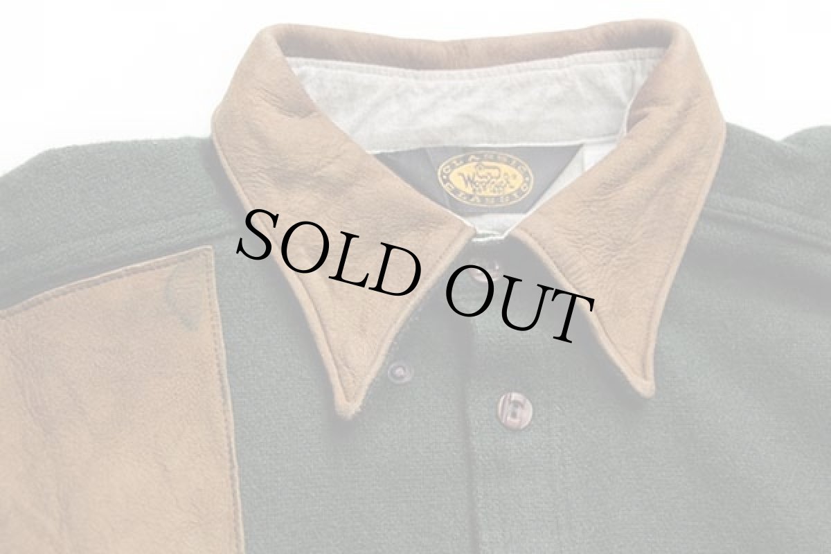 画像3: 90s USA製 Woolrichウールリッチ ガンパッチ&エルボーパッチ付き ウールシャツ 深緑 L (3)