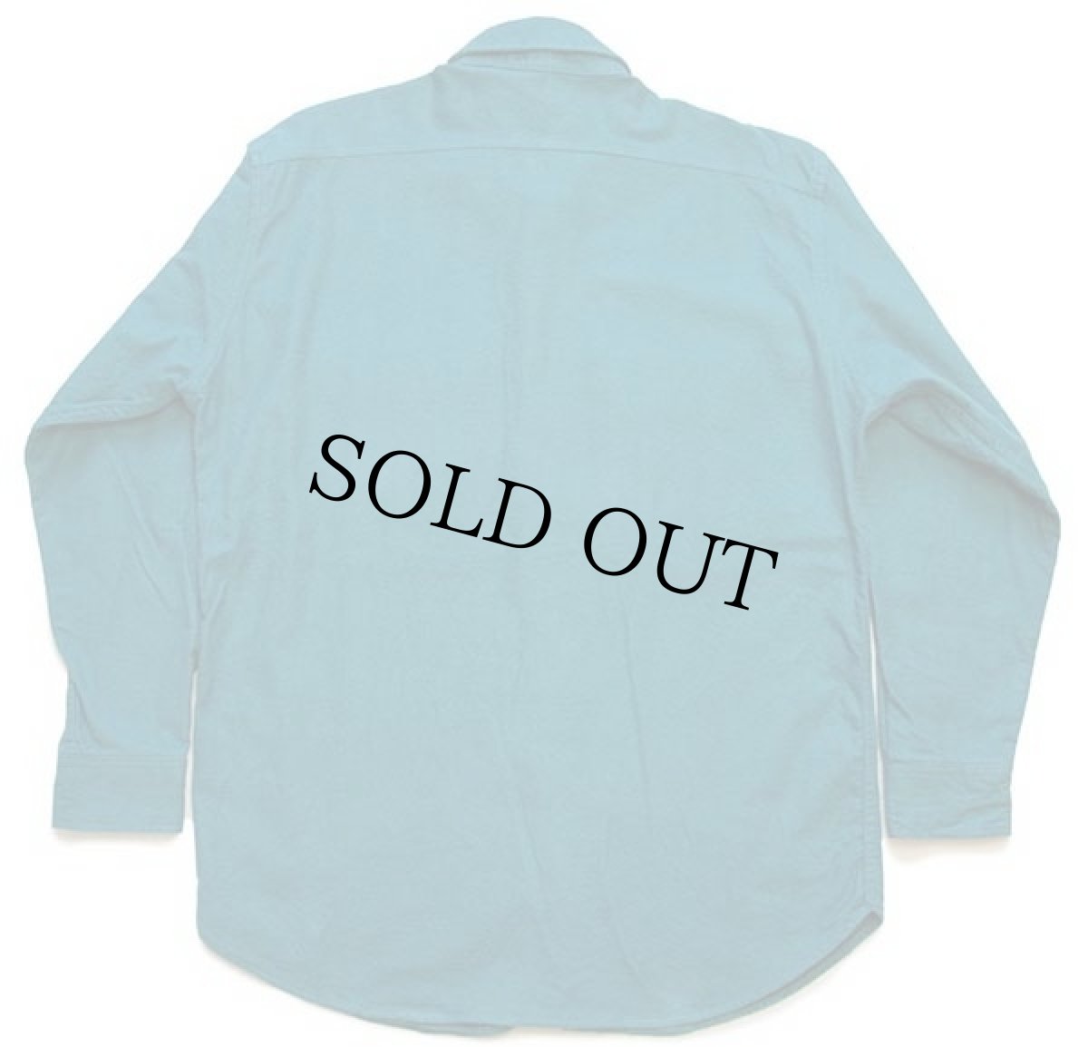 画像2: 80s USA製 LANDS'ENDランズエンド 無地 コットン シャモアクロスシャツ ターコイズブルー M (2)