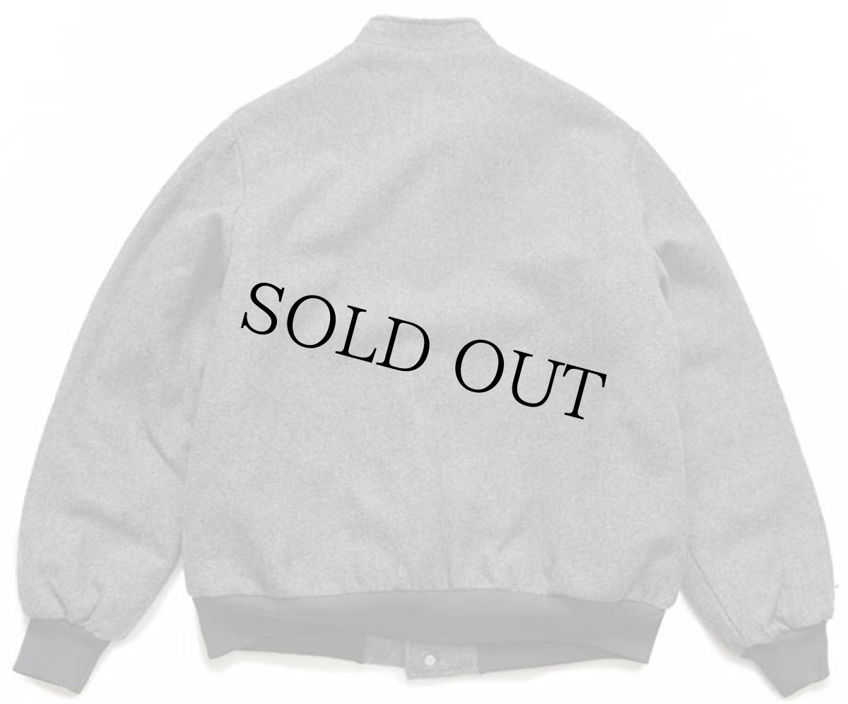 画像2: 80s USA製 K-BRAND 無地 スタンドカラー ボアライナー シルク混 ウールジャケット グレー M (2)