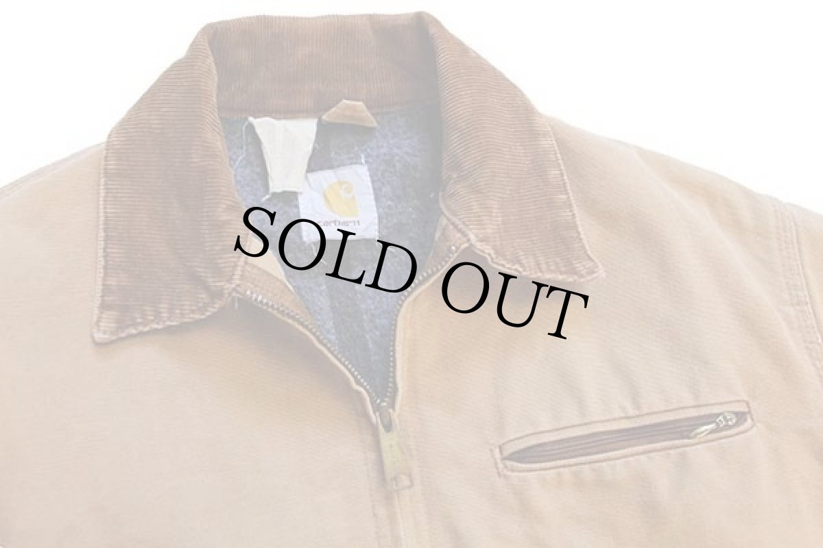 画像3: 80s USA製 carharttカーハート ブランケットライナー ダック地 デトロイトジャケット 茶 40 (3)