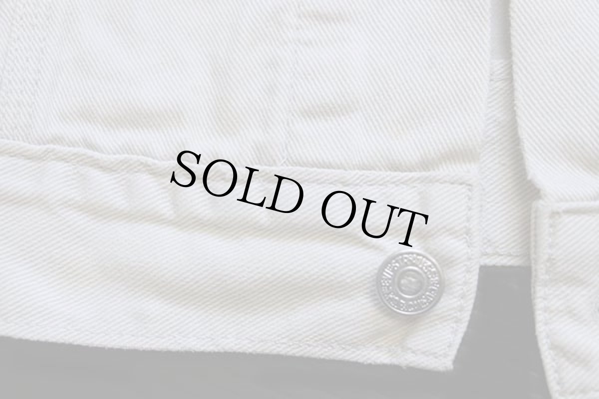 画像6: 90s Levi'sリーバイス 71168 カラーデニムジャケット 4ポケット アイボリー M★ユーロ (6)