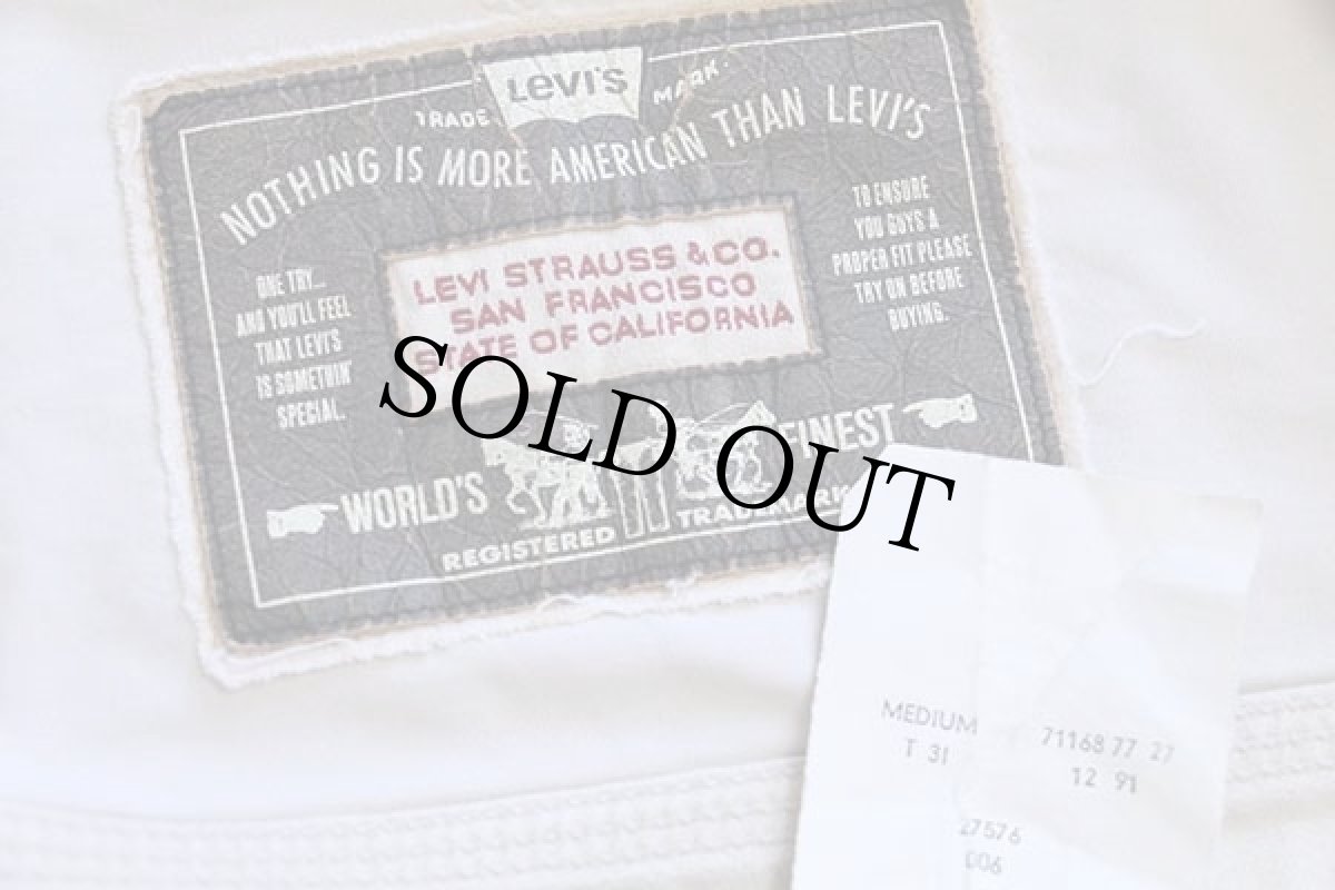 画像4: 90s Levi'sリーバイス 71168 カラーデニムジャケット 4ポケット アイボリー M★ユーロ (4)