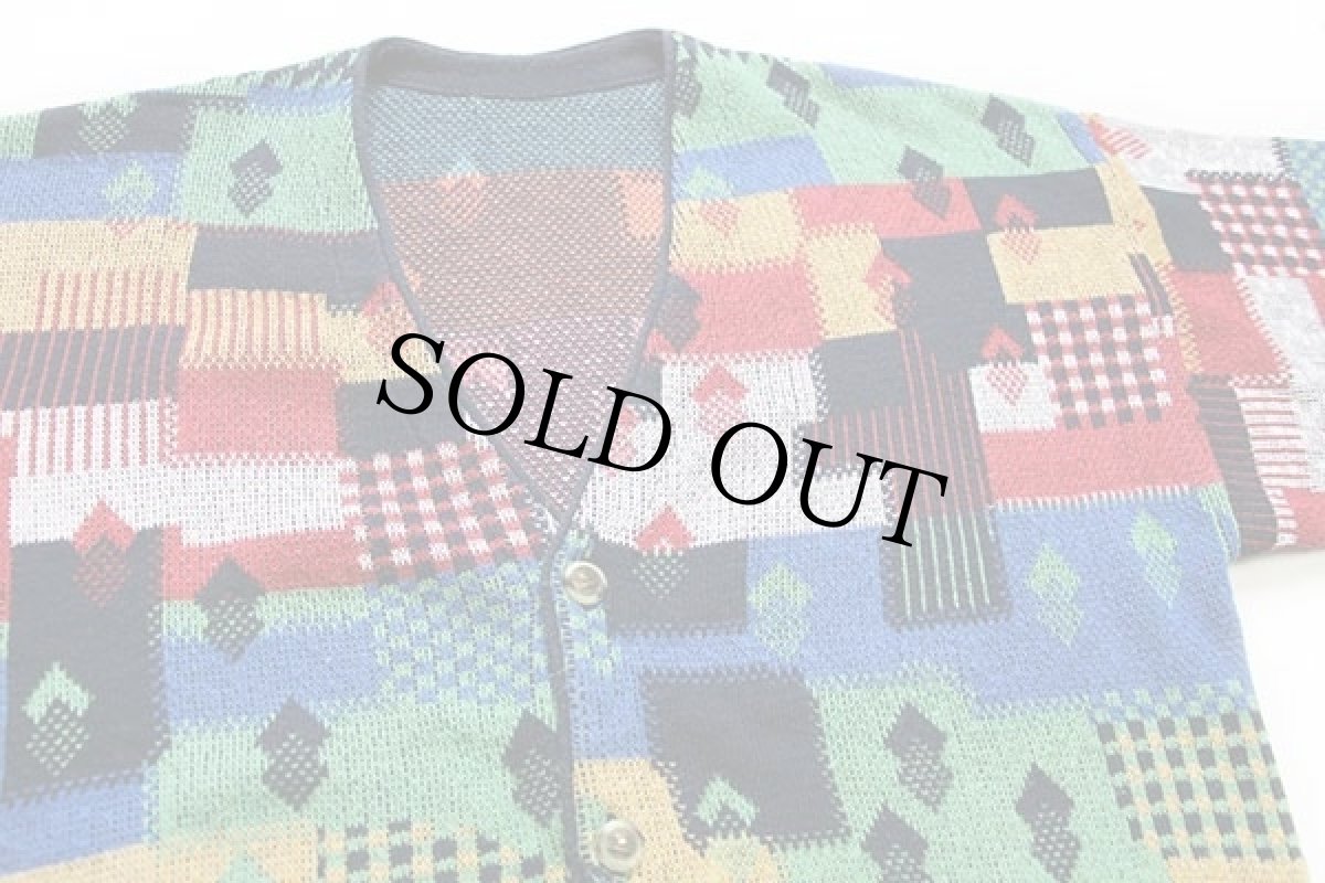 画像3: イタリア製 IL GRANCHIO パッチワーク柄 コットン×アクリルニット カーディガン 5 (3)