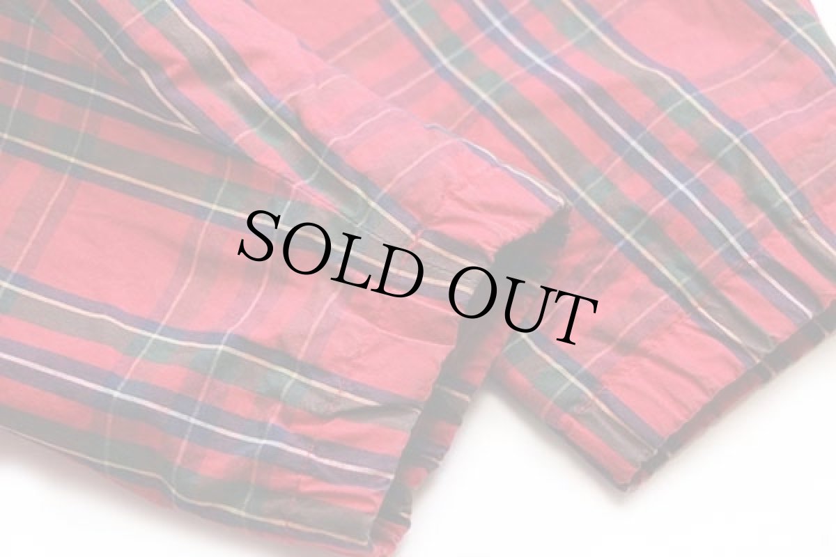 画像6: 90s ラルフローレン タータンチェック チンスト付き フリースライナー コットンジャケット S (6)