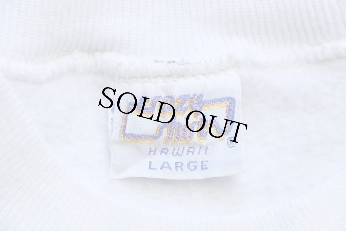 画像5: 80s USA製 crazy shirts CARMEL Polo Club 両面プリント スウェット 白 L (5)