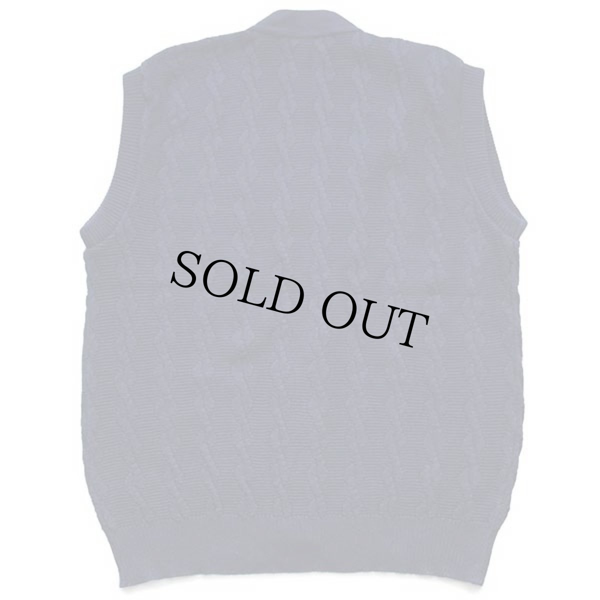 画像2: 90s USA製 ANDREW ROHAN 編み柄 コットンニット ベスト カーディガン 紺 L (2)