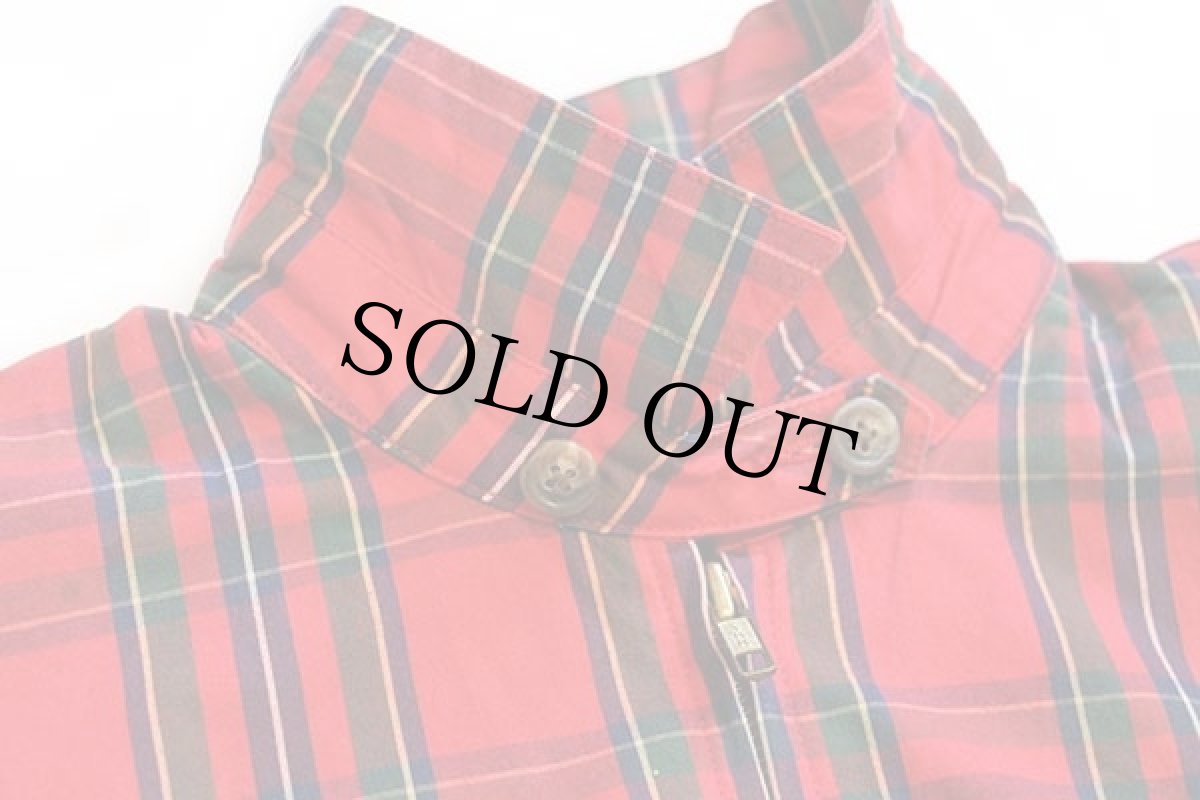 画像3: 90s ラルフローレン タータンチェック チンスト付き フリースライナー コットンジャケット S (3)