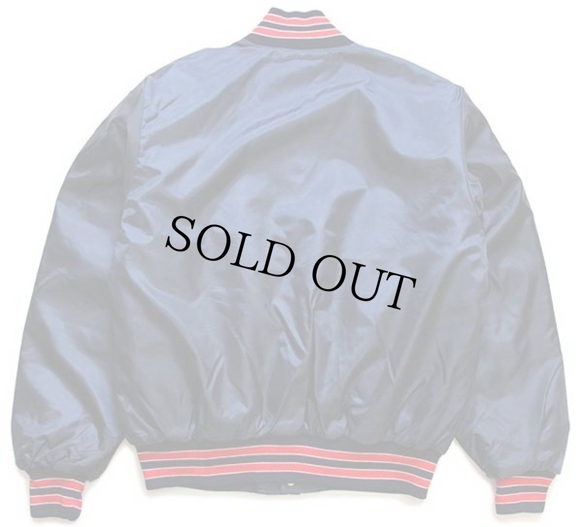 画像2: 80s USA製 Birdie キルティングライナー ナイロンスタジャン 紺 L (2)