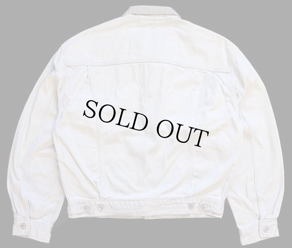 画像2: 90s Levi'sリーバイス 71168 カラーデニムジャケット 4ポケット アイボリー M★ユーロ (2)