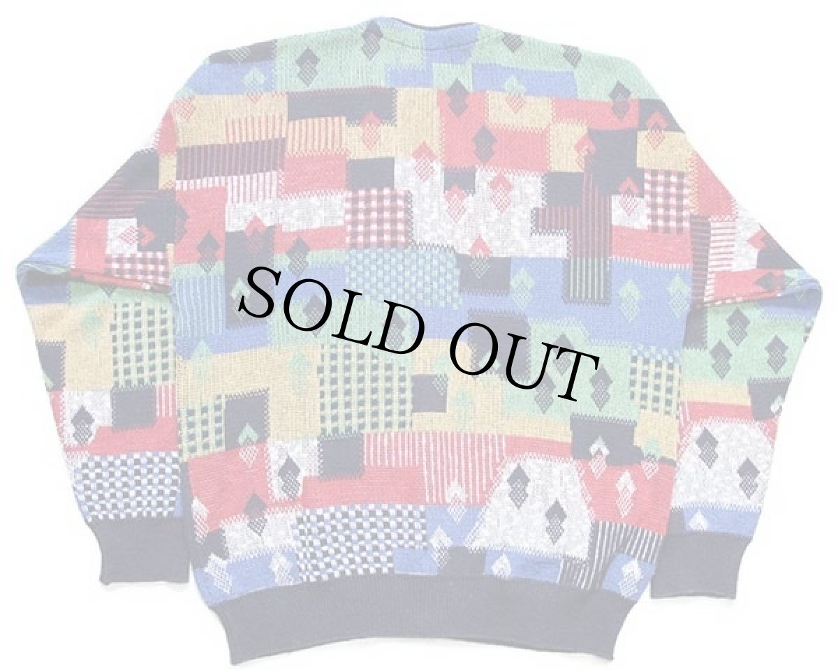 画像2: イタリア製 IL GRANCHIO パッチワーク柄 コットン×アクリルニット カーディガン 5 (2)