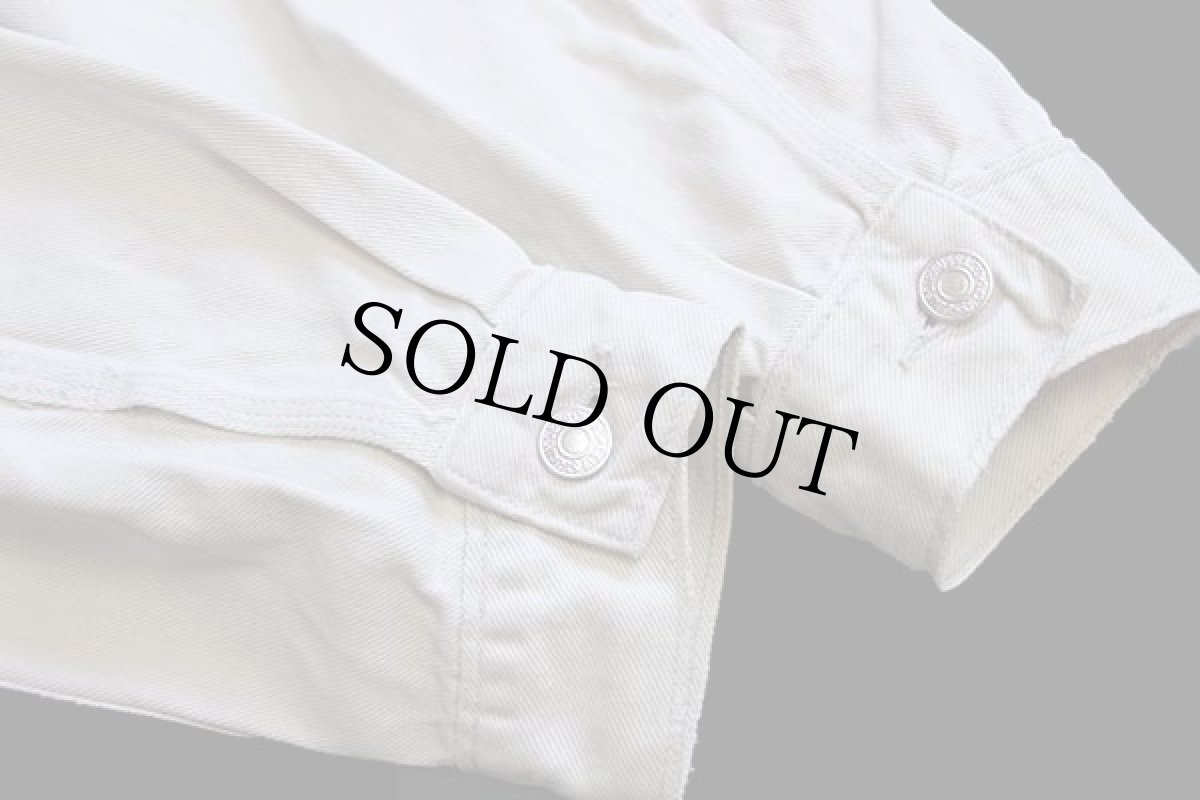 画像7: 90s Levi'sリーバイス 71168 カラーデニムジャケット 4ポケット アイボリー M★ユーロ (7)