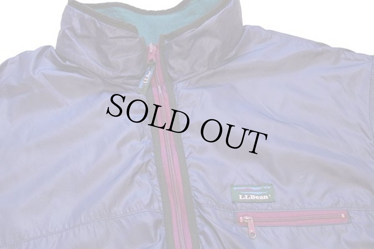 画像5: 80s USA製 L.L.Bean グリセードタイプ リバーシブル ナイロン×フリースジャケット 紫×緑 XL (5)