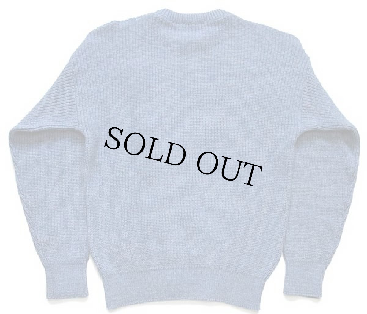 画像2: 80s USA製 RED HEADレッドヘッド ガンパッチ付き ローゲージ ニット セーター ブルーグレー M (2)