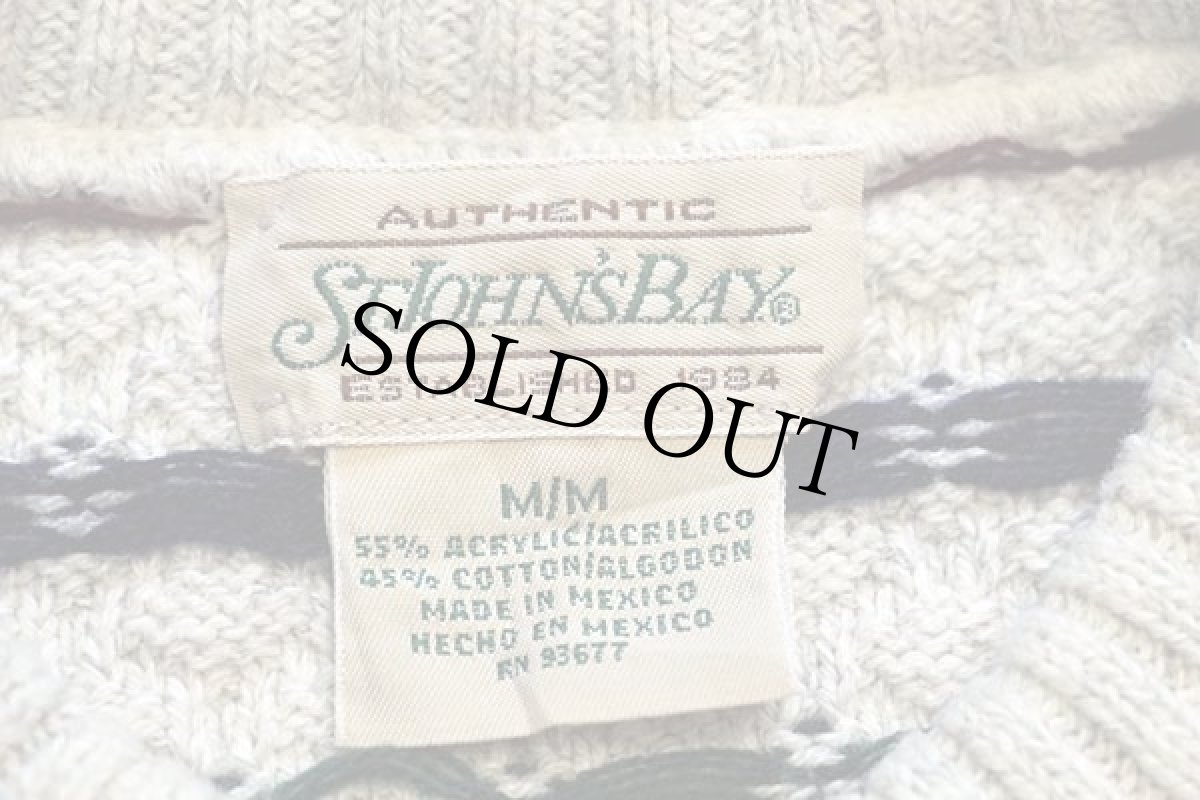 画像4: 90s STJOHN'SBAY 編み柄 アクリル×コットンニット セーター M (4)