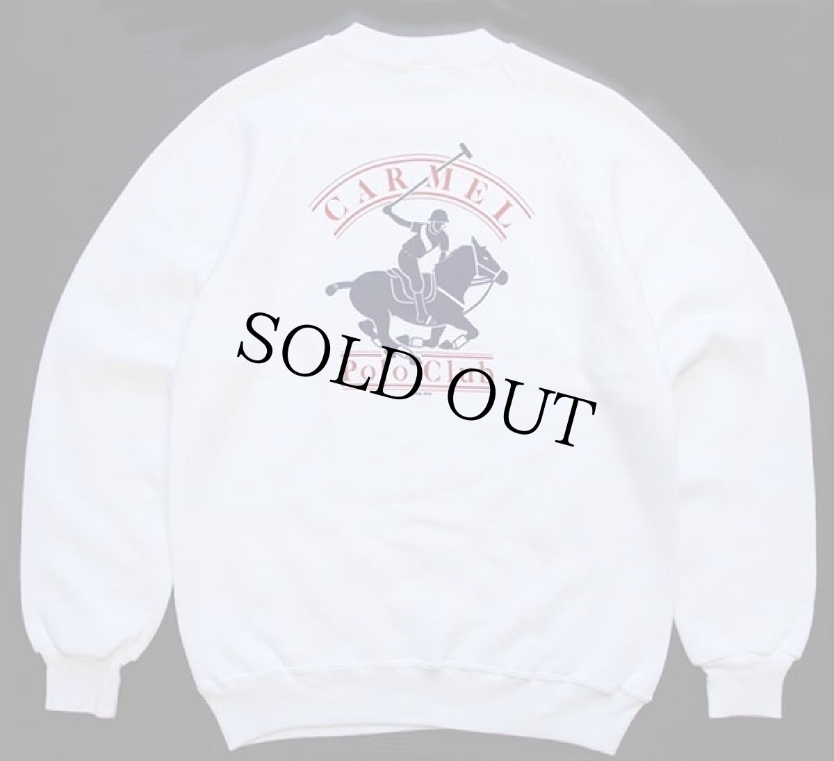 画像2: 80s USA製 crazy shirts CARMEL Polo Club 両面プリント スウェット 白 L (2)