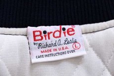 画像4: 80s USA製 Birdie キルティングライナー ナイロンスタジャン 紺 L (4)