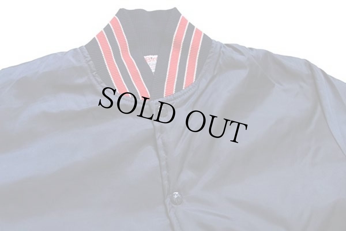 画像3: 80s USA製 Birdie キルティングライナー ナイロンスタジャン 紺 L (3)