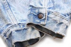 画像8: 80s USA製 Levi'sリーバイス 70609 ボアライナー ダメージ ケミカルウォッシュ デニムジャケット 4ポケット XL (8)