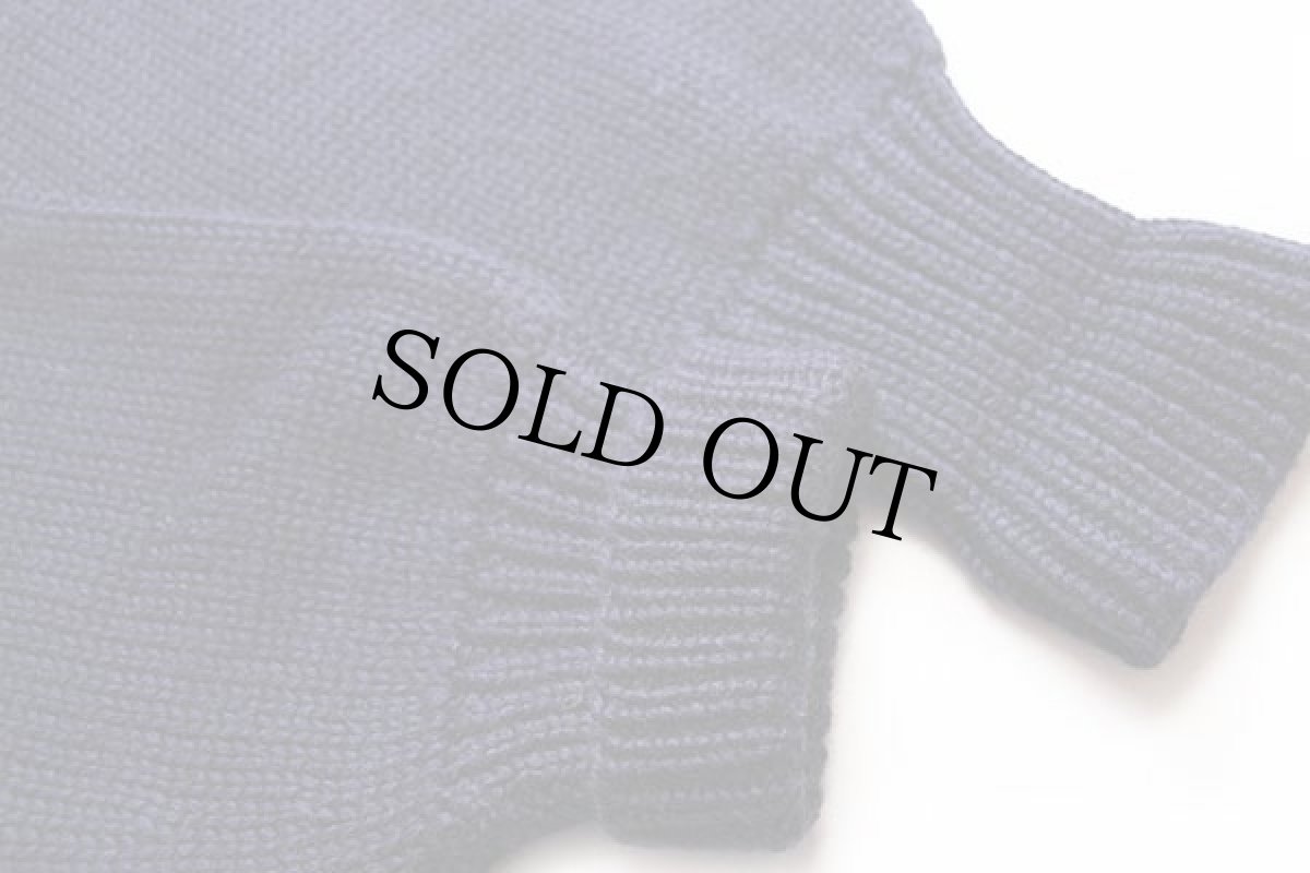 画像8: 50s Yearite パッチ付き ローゲージ ウールニット レタードカーディガン ナス紺 (8)