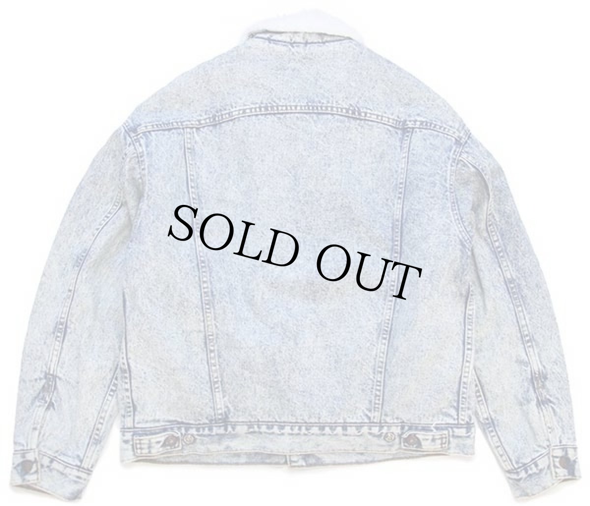 画像2: 80s USA製 Levi'sリーバイス 70609 ボアライナー ケミカルウォッシュ デニムジャケット 4ポケット L★アシッド (2)