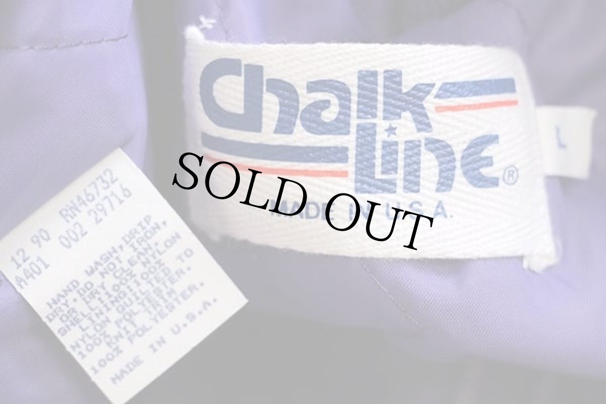 画像5: デッドストック★90s USA製 Chalk Line NFL MINNESOTA VIKINGS キルティングライナー ナイロンスタジャン 黄×紫 L (5)