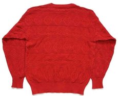画像2: 90s DOCKERSドッカーズ ネイティブ柄 コットンニット セーター 赤 L★Levi'sリーバイス (2)