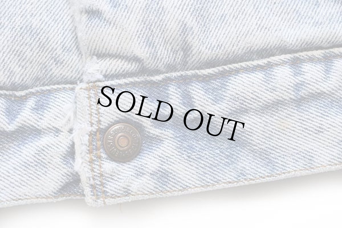 画像7: 80s USA製 Levi'sリーバイス 70609 ボアライナー ダメージ ケミカルウォッシュ デニムジャケット 4ポケット XL★アシッド (7)
