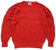 画像1: 90s DOCKERSドッカーズ ネイティブ柄 コットンニット セーター 赤 L★Levi'sリーバイス (1)