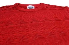 画像3: 90s DOCKERSドッカーズ ネイティブ柄 コットンニット セーター 赤 L★Levi'sリーバイス (3)