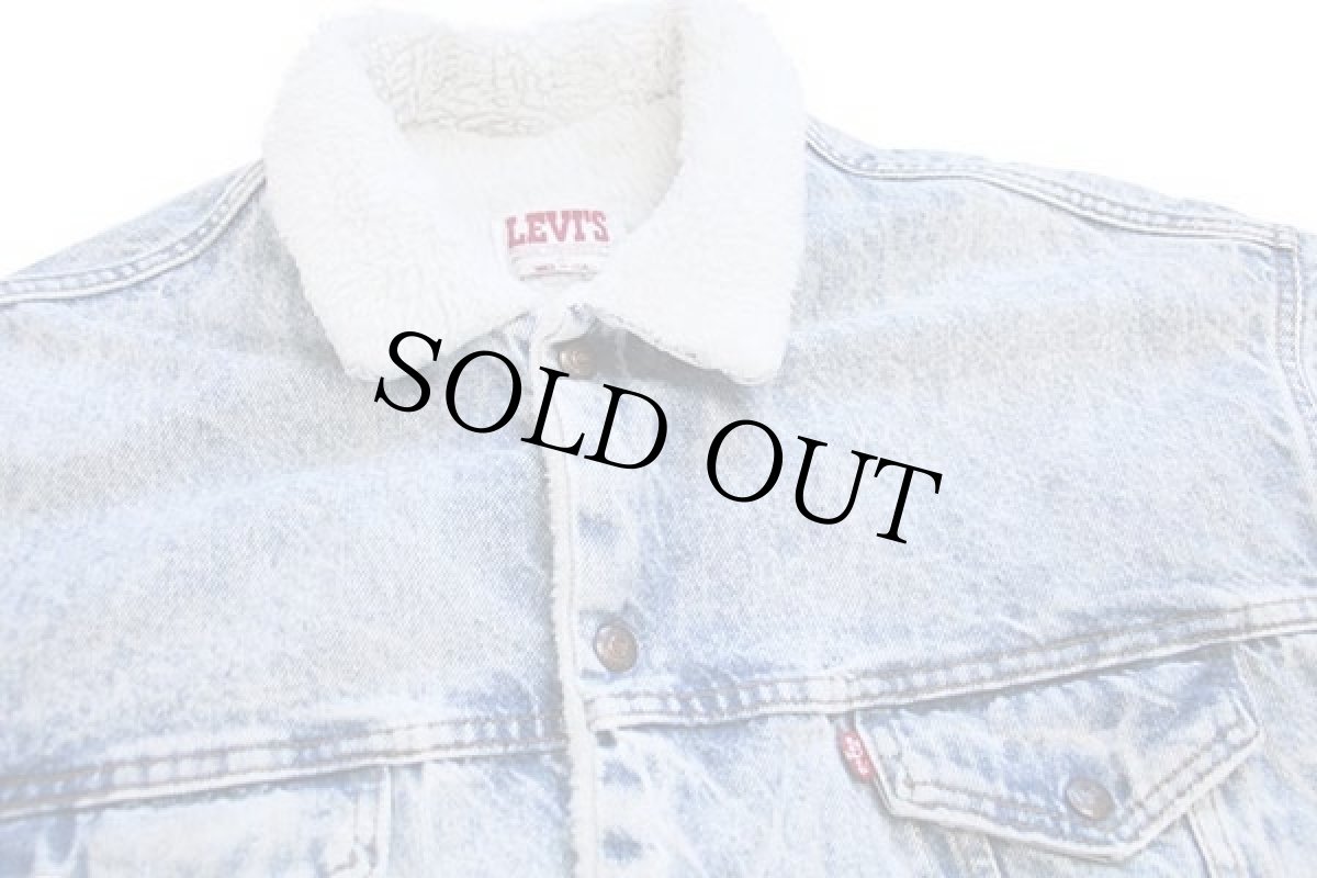 画像3: 80s USA製 Levi'sリーバイス 70609 ボアライナー ダメージ ケミカルウォッシュ デニムジャケット 4ポケット XL★アシッド (3)