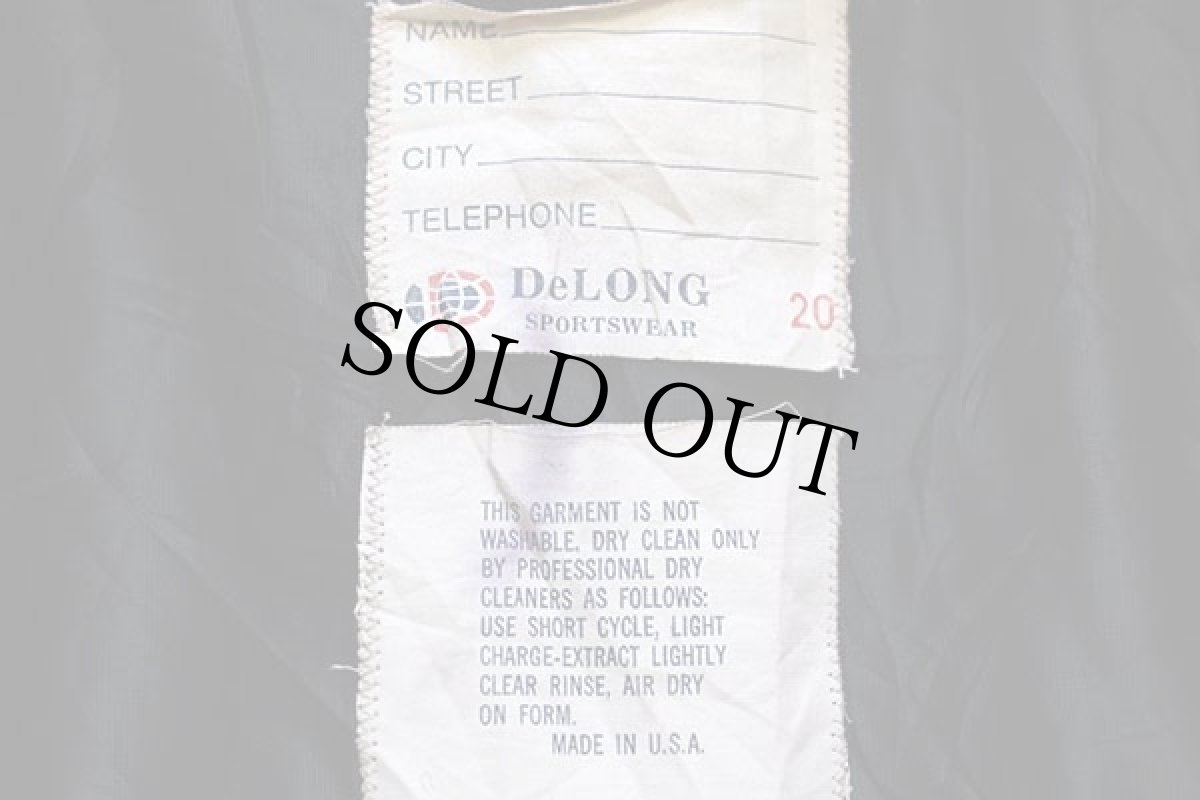 画像4: 80s USA製 DeLONGデロング チェーン刺繍&パッチ付き セーラーカラー メルトン ウール スタジャン バーガンディ×マスタード 20 (4)