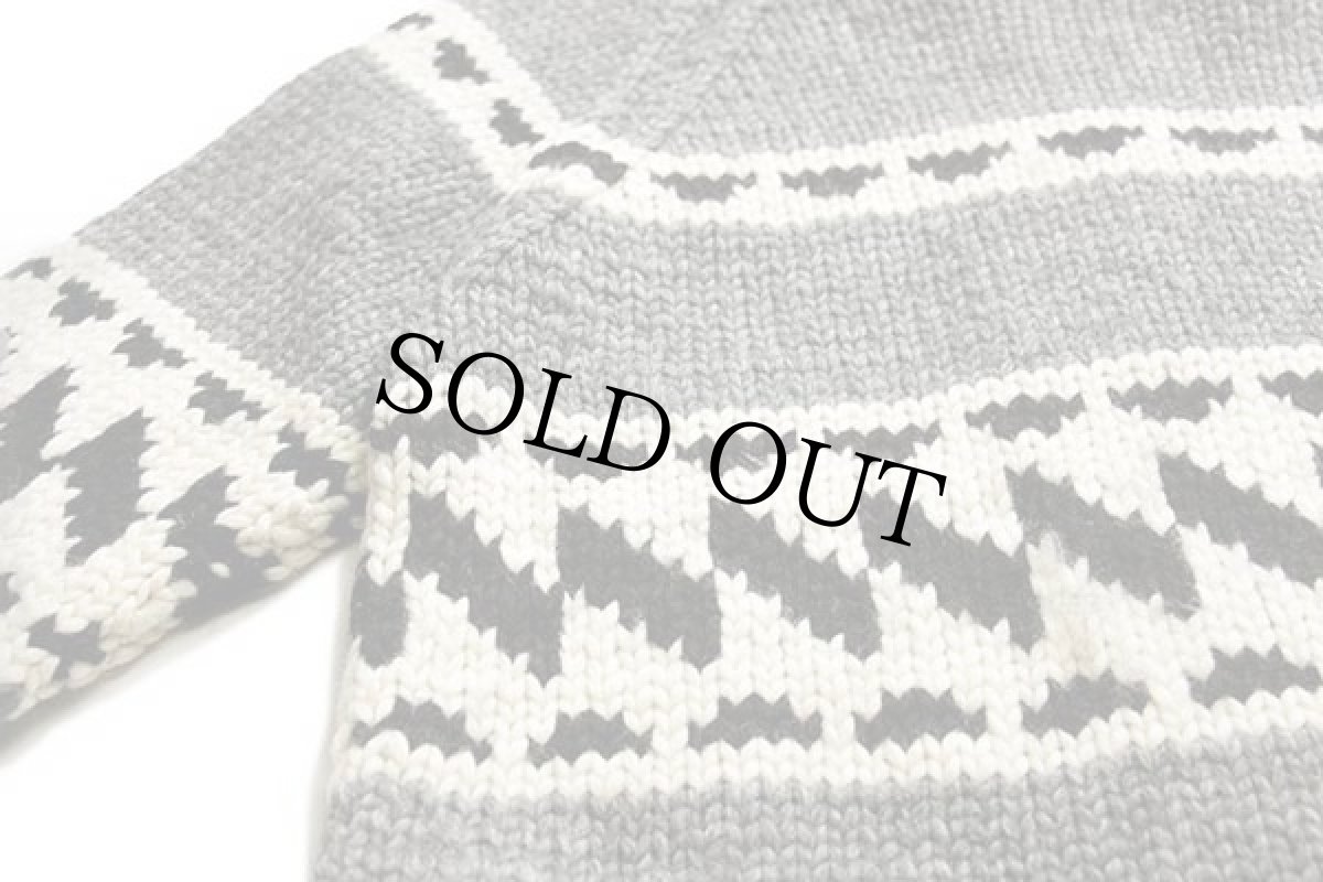 画像4: UNKNOWN ノルディック柄 ウール カウチンセーター (4)