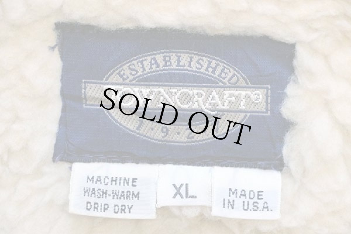 画像4: 80s USA製 TOWNCRAFT ボアライナー ナイロン コーチジャケット 紺 XL (4)