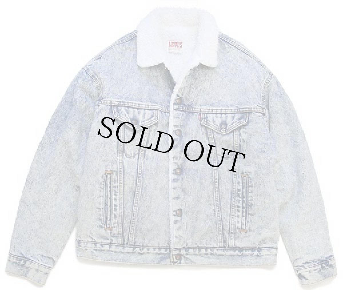 画像1: 80s USA製 Levi'sリーバイス 70609 ボアライナー ケミカルウォッシュ デニムジャケット 4ポケット L★アシッド (1)