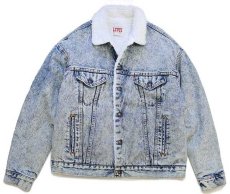 画像1: 80s USA製 Levi'sリーバイス 70609 ボアライナー ケミカルウォッシュ デニムジャケット 4ポケット L★アシッド (1)