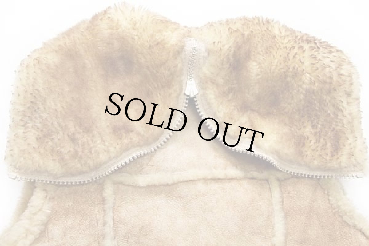 画像4: 70s UNKNOWN シープスキン リアル ムートンベスト パーカー 10 (4)