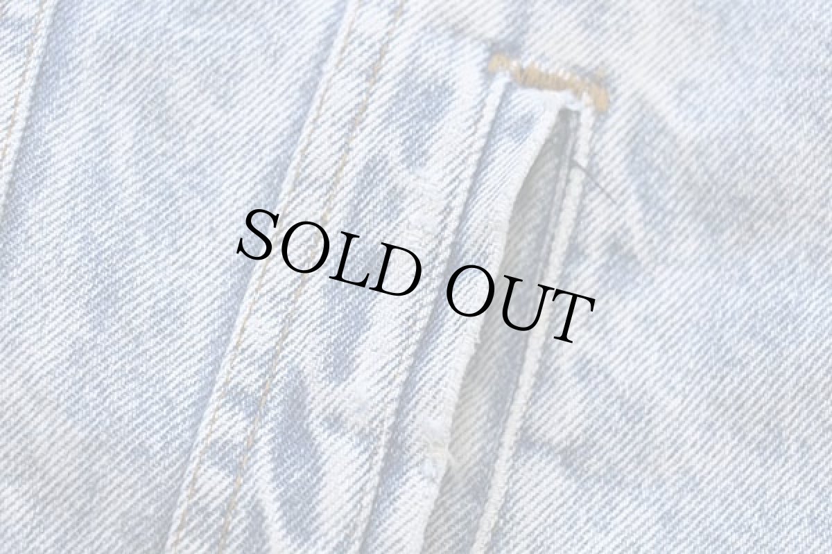 画像6: 80s USA製 Levi'sリーバイス 70609 ボアライナー ダメージ ケミカルウォッシュ デニムジャケット 4ポケット XL★アシッド (6)