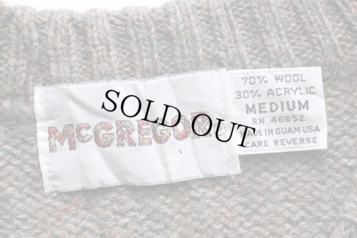 画像4: 80s USA製 McGREGORマクレガー アーガイル柄 Vネック ウール×アクリルニット ベスト M (4)