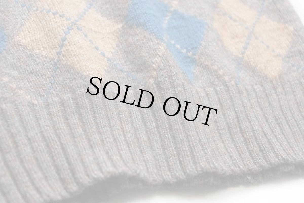 画像6: 80s USA製 McGREGORマクレガー アーガイル柄 Vネック ウール×アクリルニット ベスト M (6)