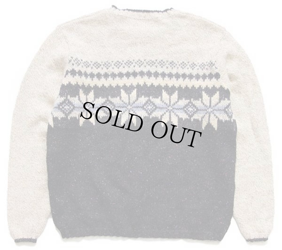 画像2: 90s USA製 EddieBauerエディーバウアー 雪柄 ネップ入り ウールニット セーター W-M (2)