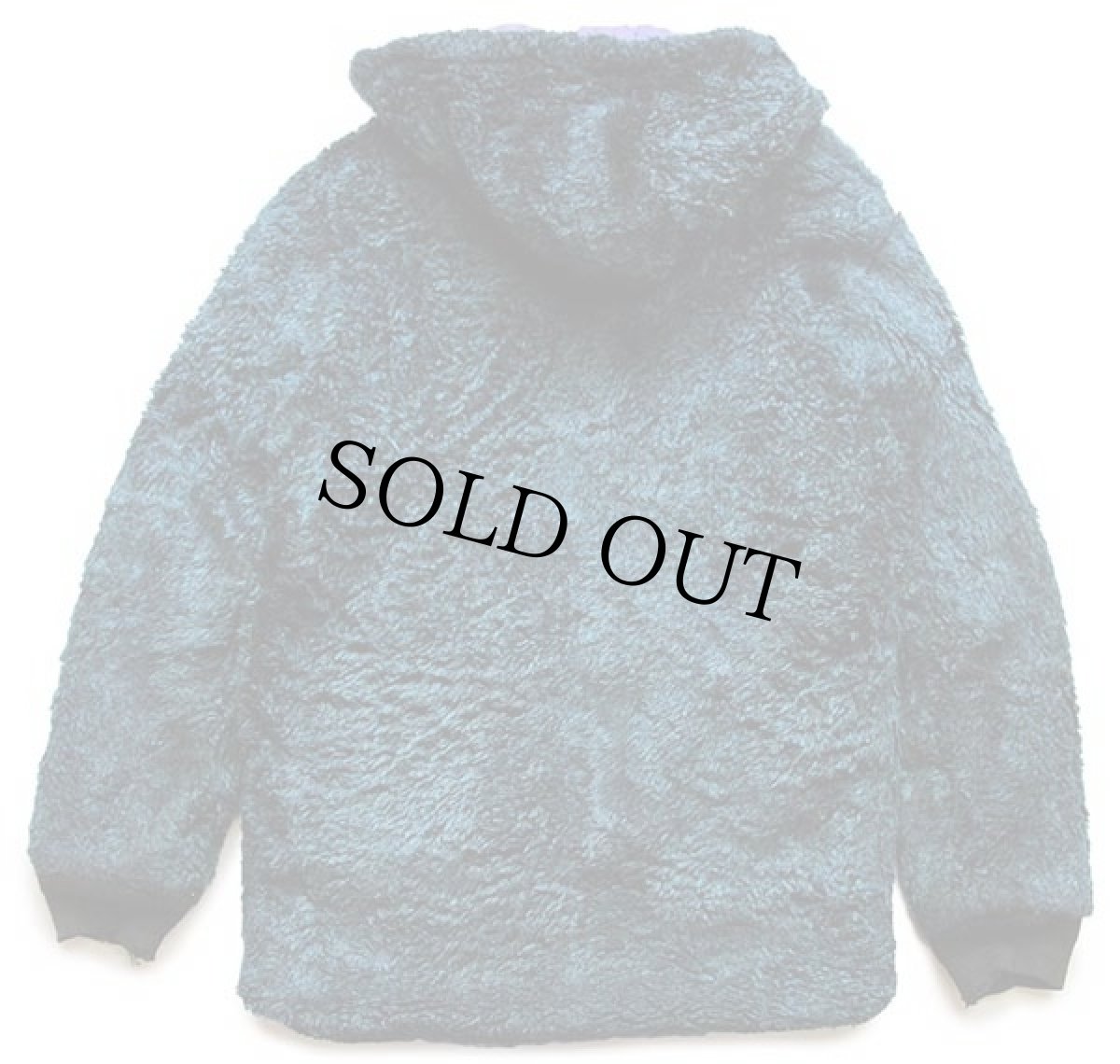 画像2: 70s UNKNOWN キルティングライナー フェイクファー パーカー 青緑 ミックス (2)